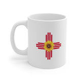 Zia Symbol & Sunflower 11oz Coffee Mug - Southwestern Charm for Your Daily Brew!"