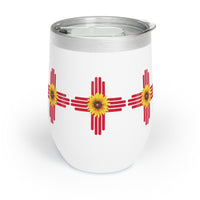 New Mexico Zia Sunflower Chill Wine Tumbler