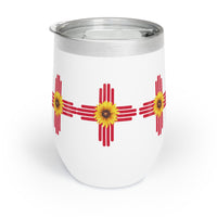 New Mexico Zia Sunflower Chill Wine Tumbler